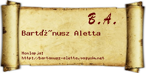 Bartánusz Aletta névjegykártya